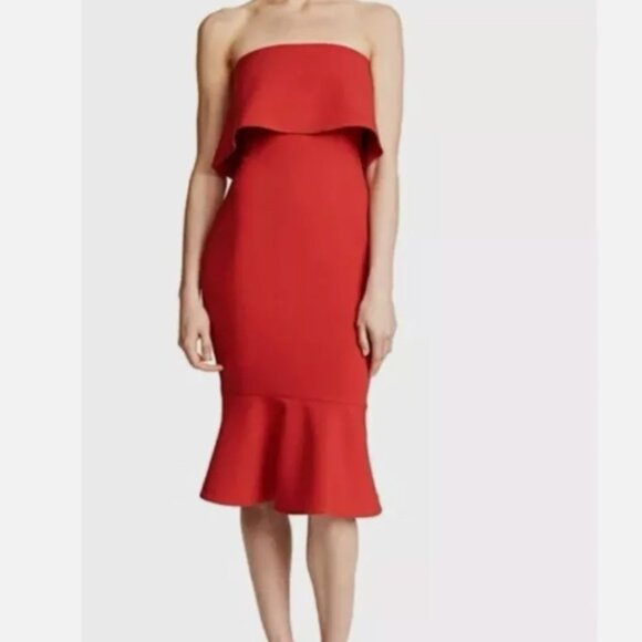 NWT Likely Red Strapless Cocktail Dress Size 10 - Picture 1 of 8